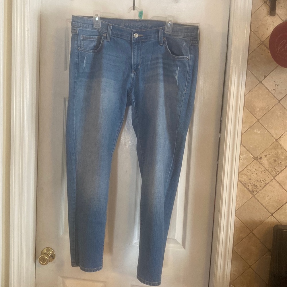 Old Navy vintage blue jeans, size 14, 87%Cotton 12% Polyester 1%Lycra spandex